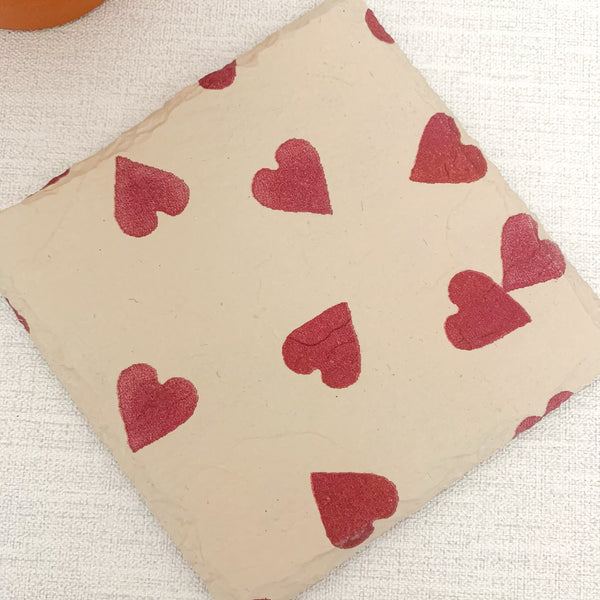 EB Hearts Decoupaged Slate Coasters (Set of 2, Set of 4)