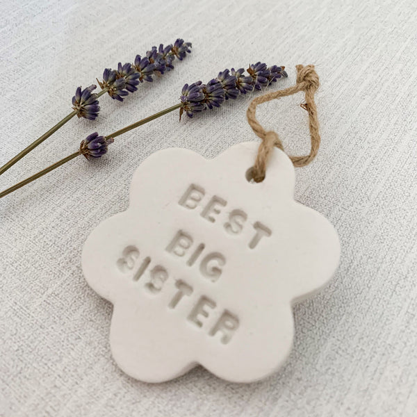 New Big Sister Gift | Hanging Decoration | Clay Keepsake