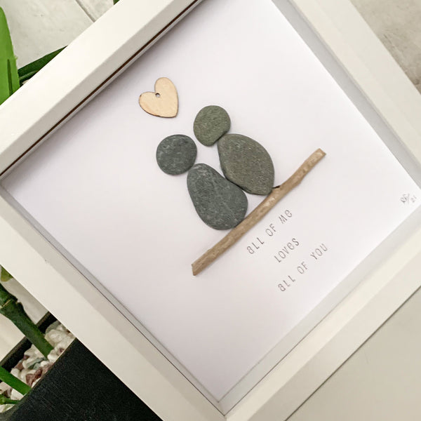 All Of Me Loves All Of You Pebble Art Box Frame | Valentines Day Gift