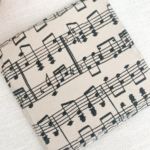 Musical Notes Decoupaged Slate Coasters (Set of 2, Set of 4)