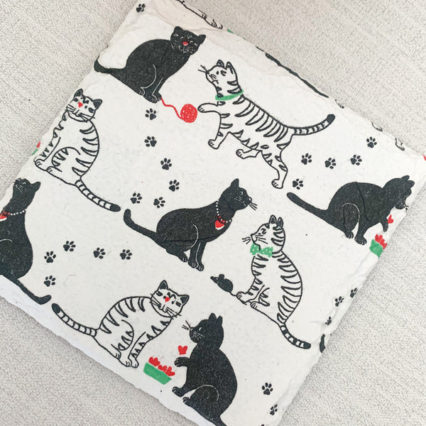 Cats and Kittens Decoupaged Slate Coasters (Set of 2, Set of 4)