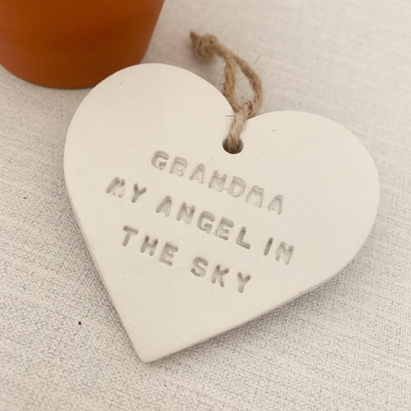 My Angel In The Sky Memorial Gift | Hanging Decoration | Clay Keepsake