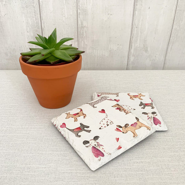 Dog Decoupaged Slate Coasters (Set of 2, Set of 4)