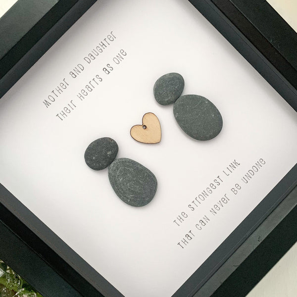 Mother And Daughter Pebble Art Box Frame | Mothers Day Gift