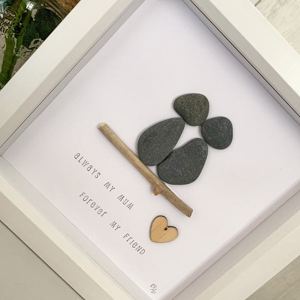 Always My Mum Forever My Friend Pebble Art Box Frame | Mothers Day Gift