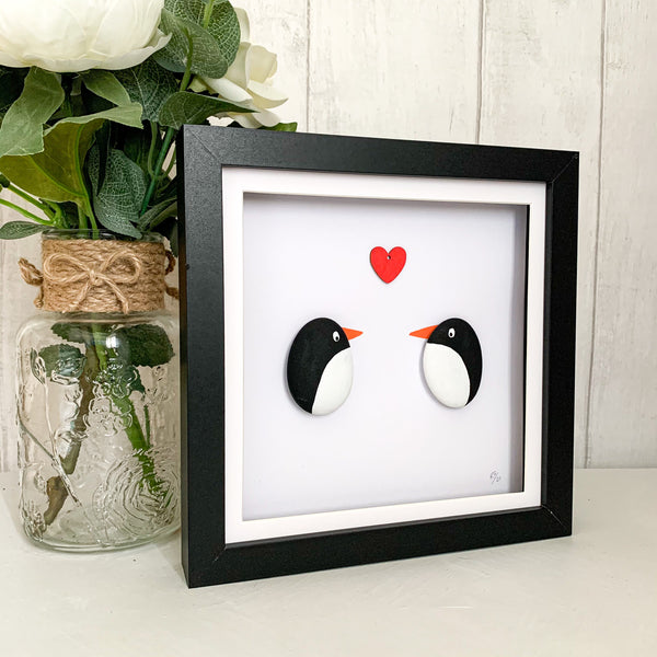 Penguin Pebble Art Box Frame