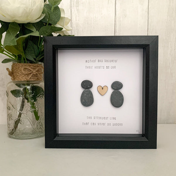 Mother And Daughter Pebble Art Box Frame | Mothers Day Gift