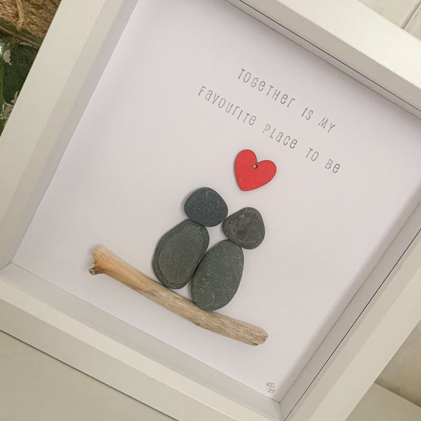 Together Is My Favourite Place To Be Pebble Art Box Frame | Valentines Day Gift