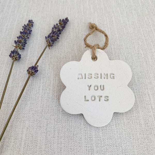 Missing You Lockdown Gift | Hanging Decoration | Clay Keepsake