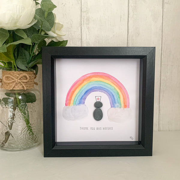 Thank You NHS Heroes Pebble Art Box Frame | Nurse Gift | Doctor Gift