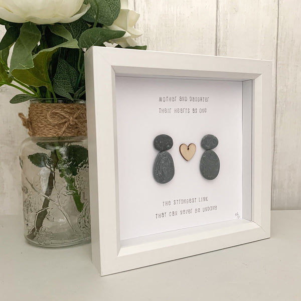 Mother And Daughter Pebble Art Box Frame | Mothers Day Gift