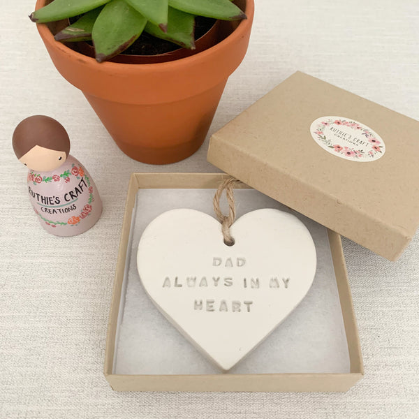 Always In My Heart Memorial Gift | Hanging Decoration | Clay Keepsake