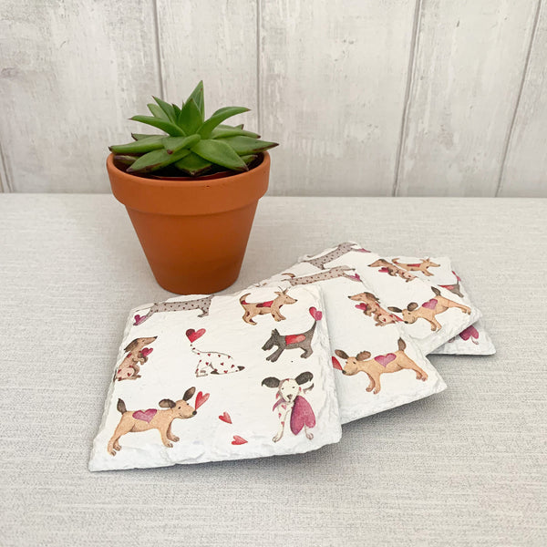 Dog Decoupaged Slate Coasters (Set of 2, Set of 4)