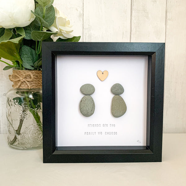 Friends Are The Family We Choose Pebble Art Box Frame