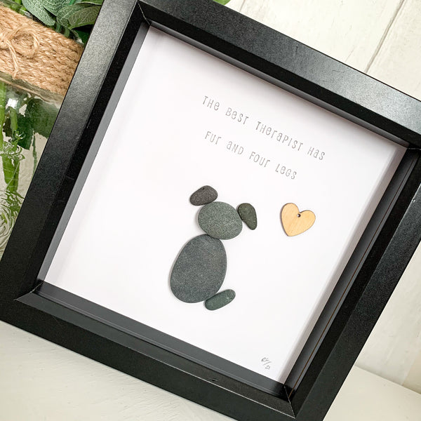 The Best Therapist Has Fur And Four Legs Pebble Art Box Frame | Dog Lover Gift