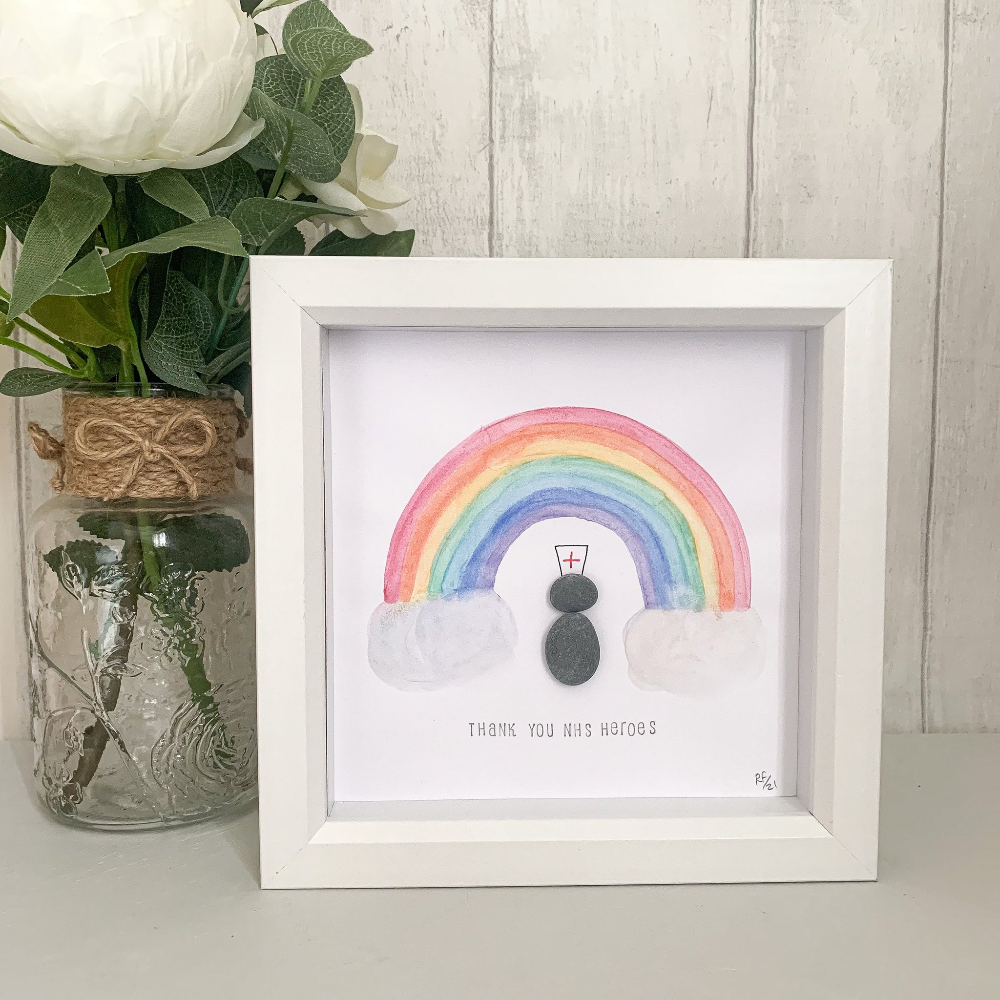 Thank You NHS Heroes Pebble Art Box Frame | Nurse Gift | Doctor Gift