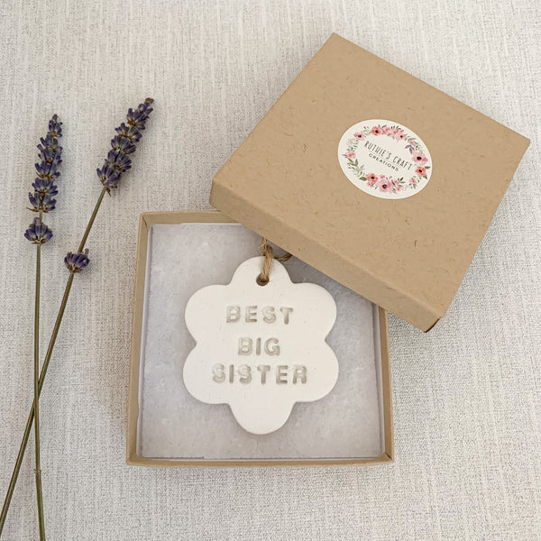 New Big Sister Gift | Hanging Decoration | Clay Keepsake