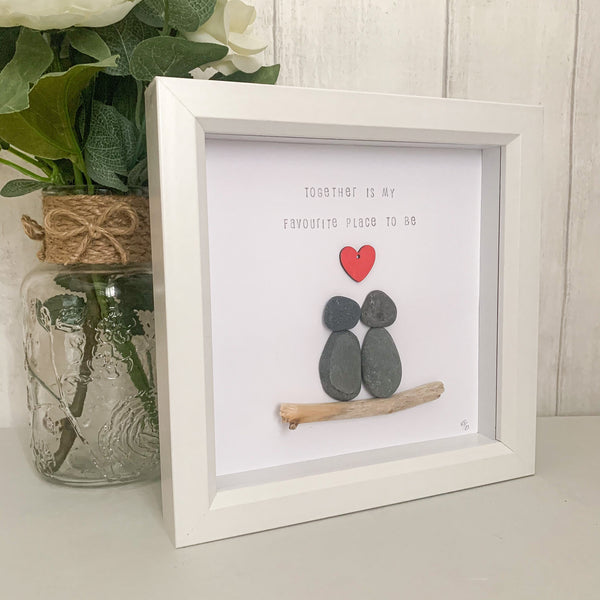 Together Is My Favourite Place To Be Pebble Art Box Frame | Valentines Day Gift