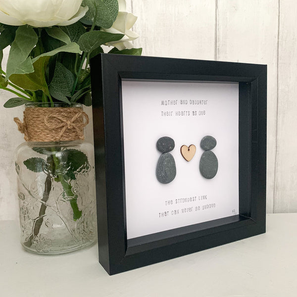 Mother And Daughter Pebble Art Box Frame | Mothers Day Gift