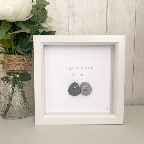 Thank You For Being My Rock Pebble Art Box Frame