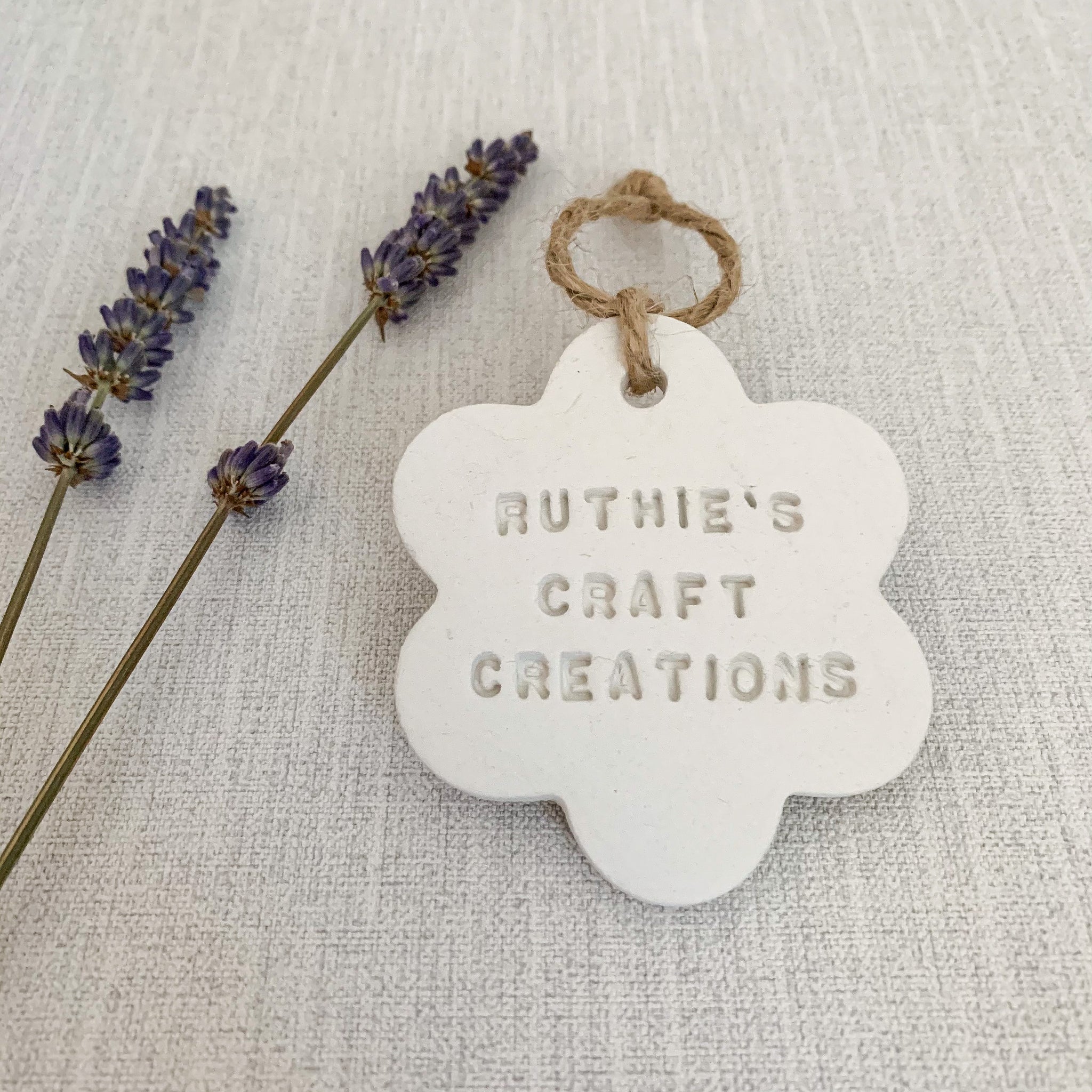 Company Business Name Decoration | Personalised Photo Prop | Hanging Decoration | Clay Keepsake