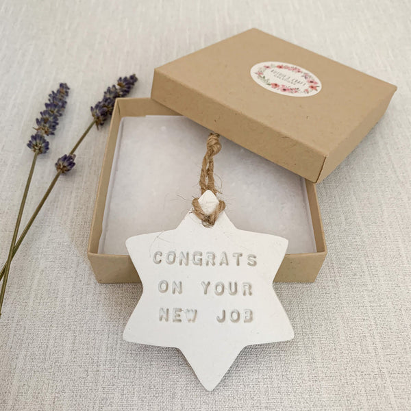 New Job Gift | Hanging Decoration | Clay Keepsake