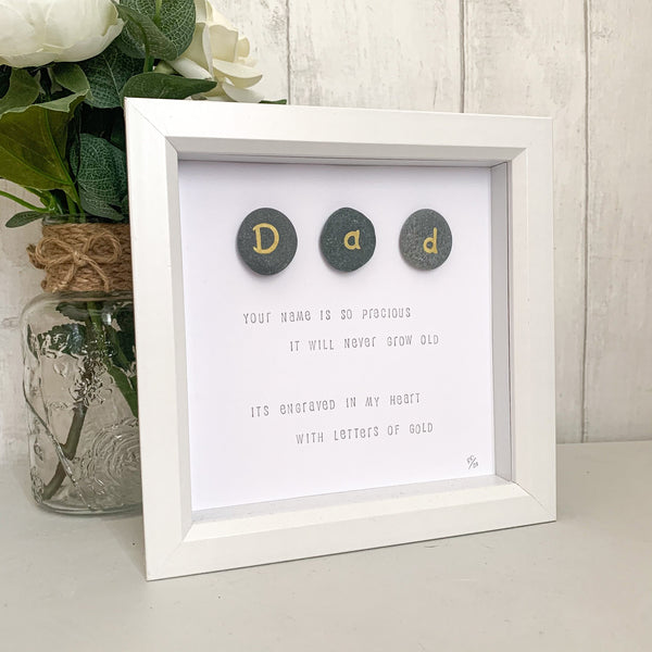 Dad Your Name Is So Precious Pebble Art Frame | Father’s Day Gift