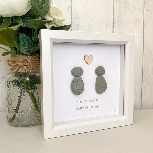 Friends Are The Family We Choose Pebble Art Box Frame