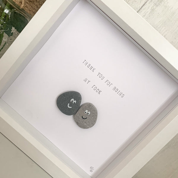 Thank You For Being My Rock Pebble Art Box Frame