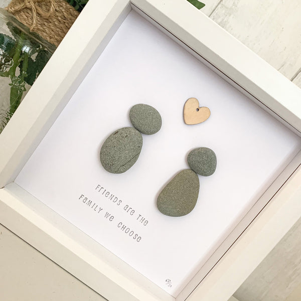 Friends Are The Family We Choose Pebble Art Box Frame