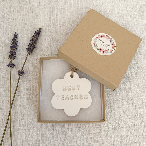 Best Teacher Gift | Hanging Decoration | Clay Keepsake